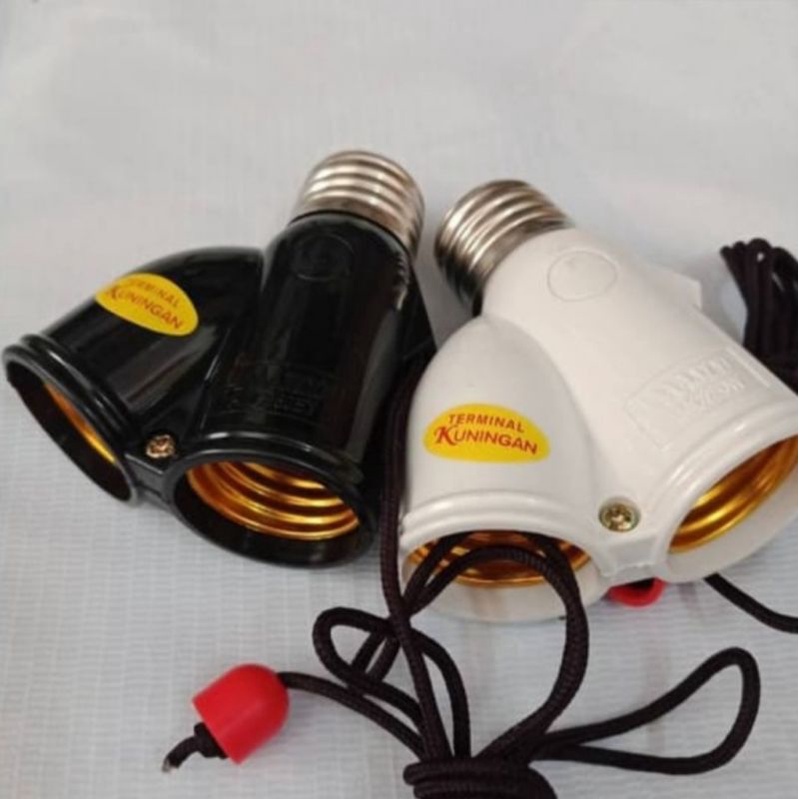 Fiting Tarik Lampu Saklar 2Lampu/ Fiting Paralel Lampu E27