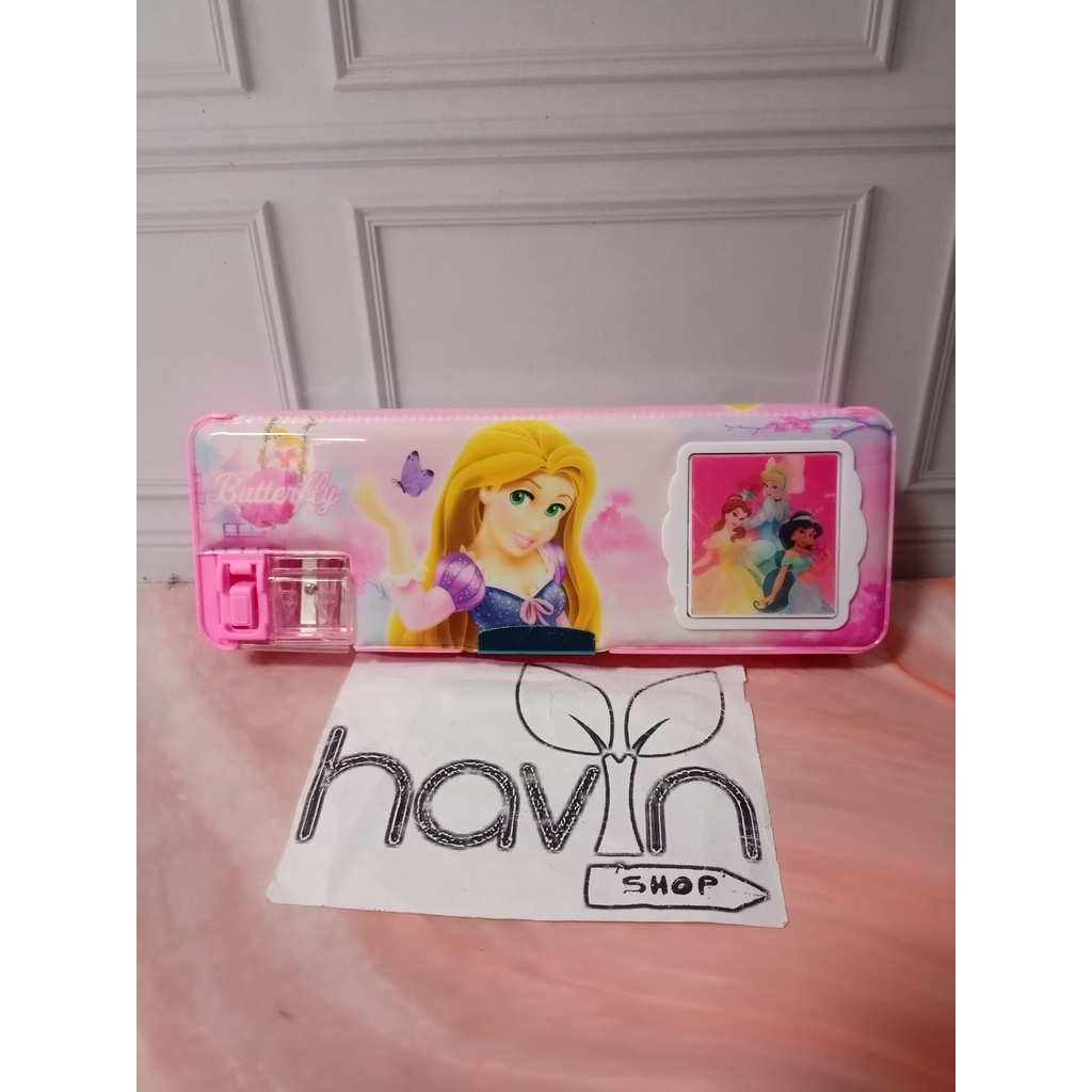 kotak pensil ada kalkulator/pencil case KALKULATOR/TEMPAT PENSIL MAGNET KALKULATOR-PRINCESS makal