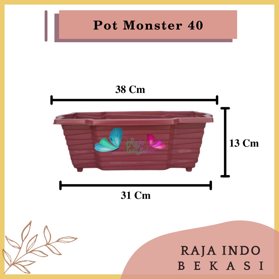 Pot Monster 40 Merah Bata Coklat Bata By Garden Of Love Pot Panjang Plastik Putih Murah Tanaman Mirip Pot Sgp 03 05