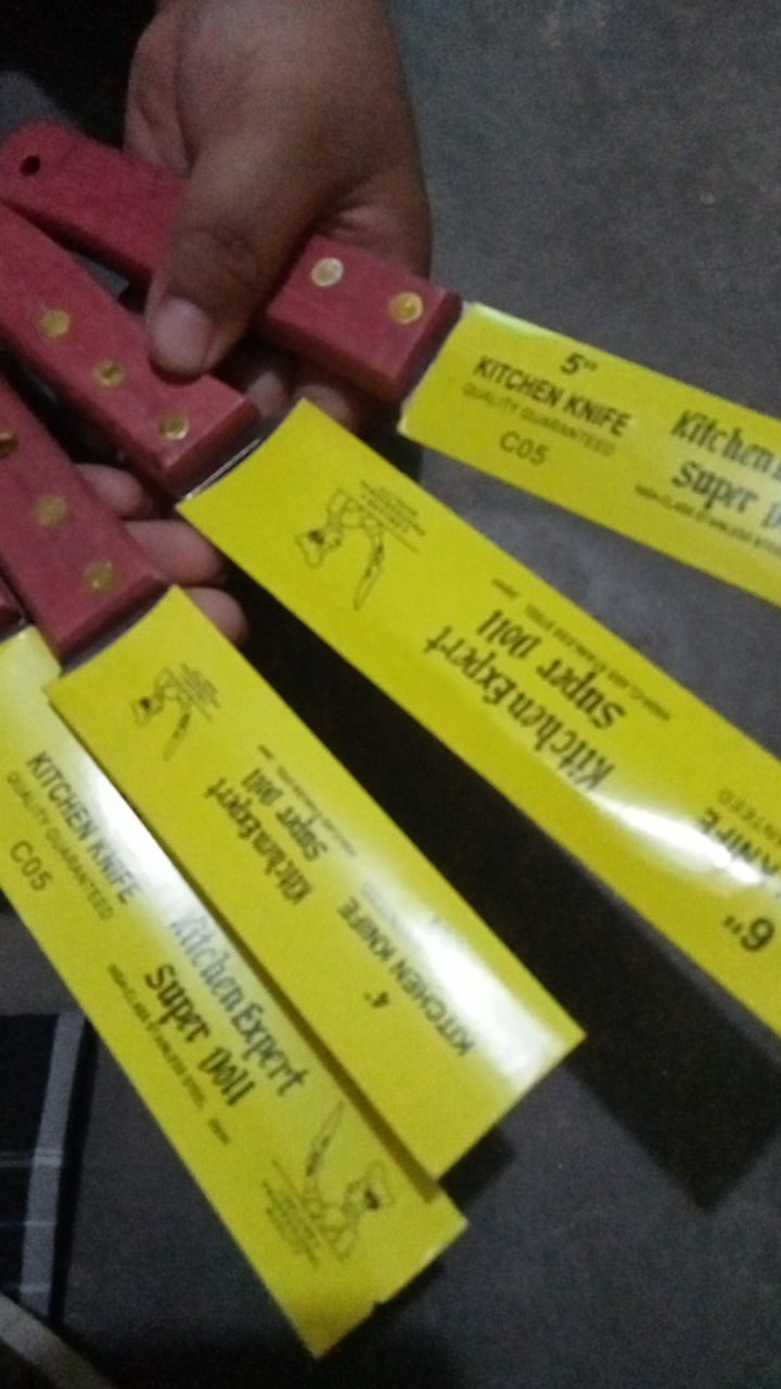 Pisau Dapur Slicer Knife Tajam Super Doll Gagang Kayu 4 5 6 7 8 Inch