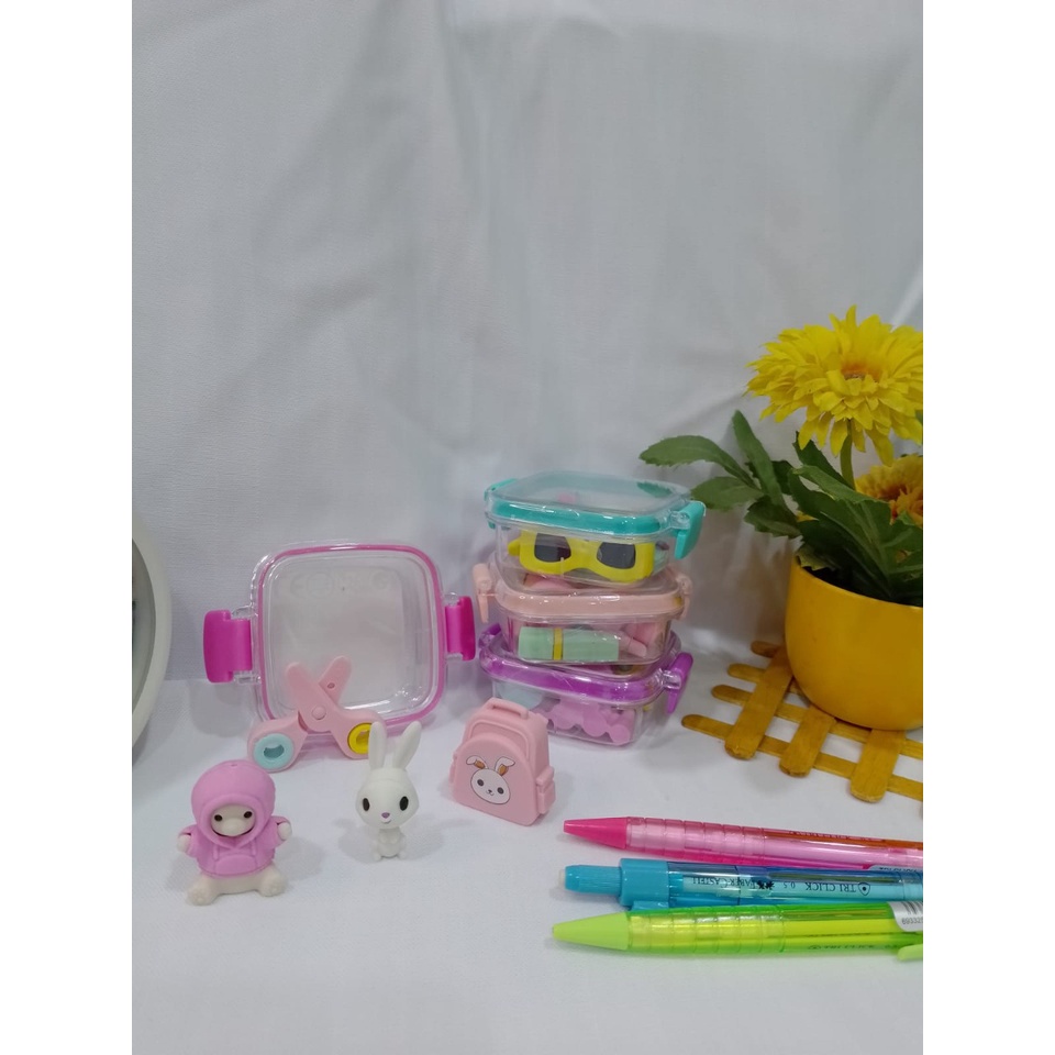 PENGHAPUS LUCU DALAM KOTAK MINI ERASER CUTE BANYAK PILIHAN MODEL UNIK ALAT TULIS KARET HAPUS LENGKAP PERALATAN MENULIS ANAK KUALITAS TERBAIK HARGA TERMURAH