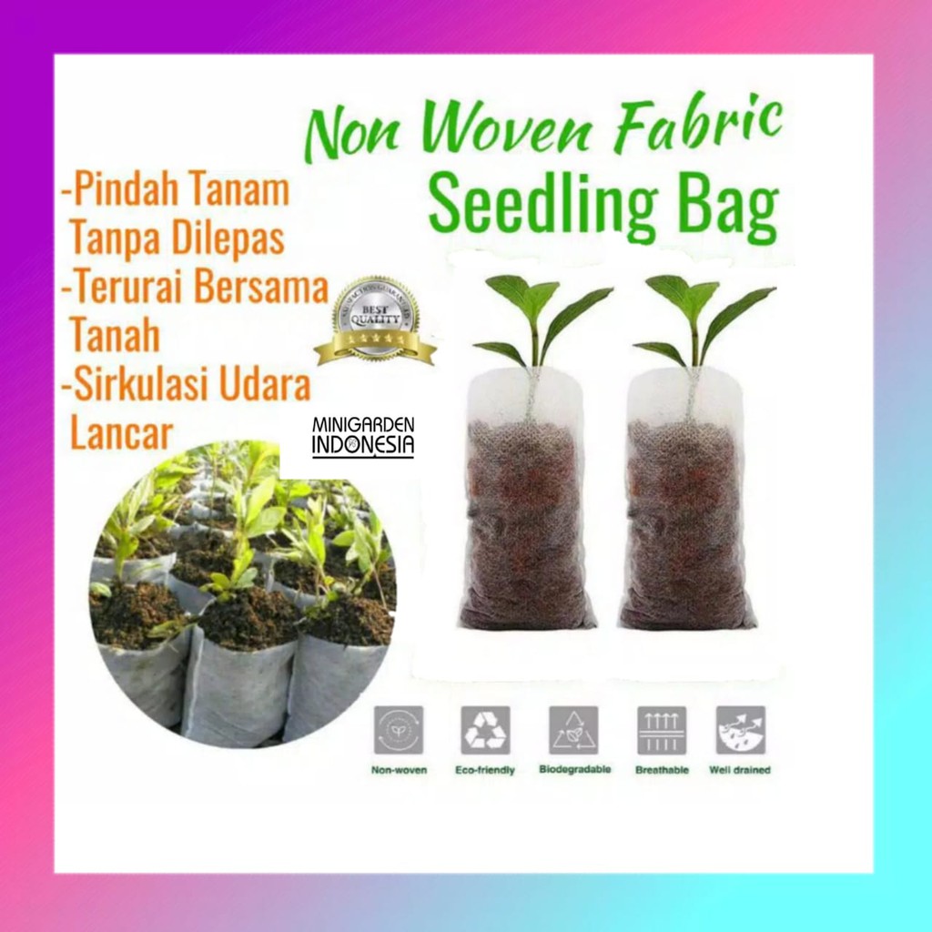 SEEDLING BAG ECERAN 1 LEMBAR pot biodegradable polybag semai benih bibit nursery pot non woven planterbag