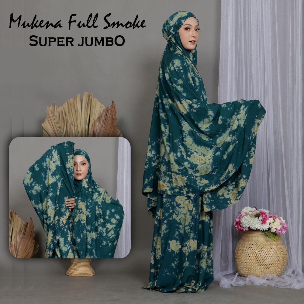 Mukena Bali Full Smoke Super Jumbo Untuk Dewasa Dan Remaja Bahan Rayon Janger Murah dan Terbaru