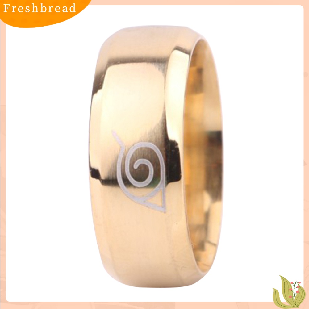 [TERLARIS]Unisex Naruto Konoha Leaf Village Logo Titanium Steel Ring Cosplay Jewelry Gift