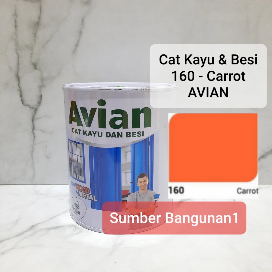 Cat kayu Besi 160 Carrot AVIAN 1kg orange wortel cat minyak