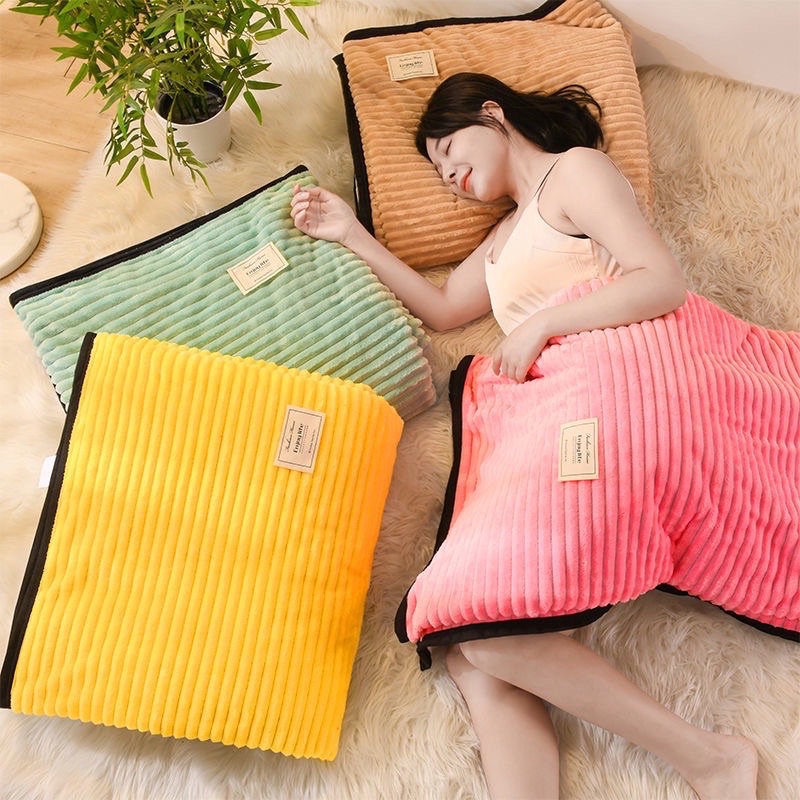 Selimut Bulu Dewasa Tebal Salur Polos New Size 180x200