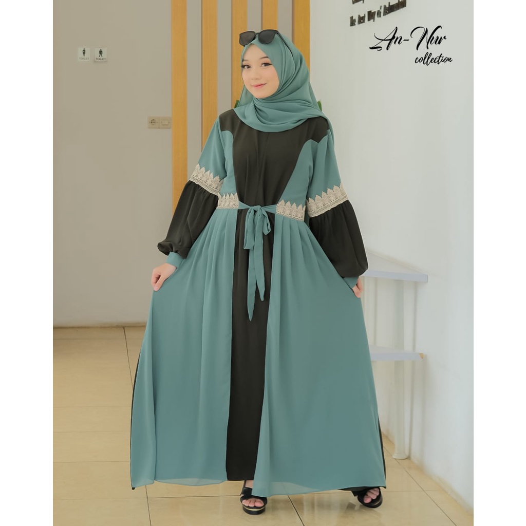 GAMIS SET KHIMAR RANIA ORI ANNUR ITYCREPE MIX CERUTY ALETA RENDA ESTETIK KOREAN OUTHER LOOK BAJU MUSLIM SYARI GAMIS PUTIH MANASIK HAJI UMROH
