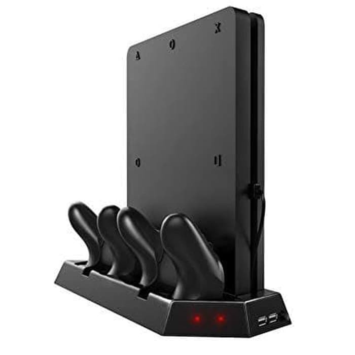 Vertikal Vertical Stand + Charging Dock + Cooling Fan USB HUB PS4 Slim