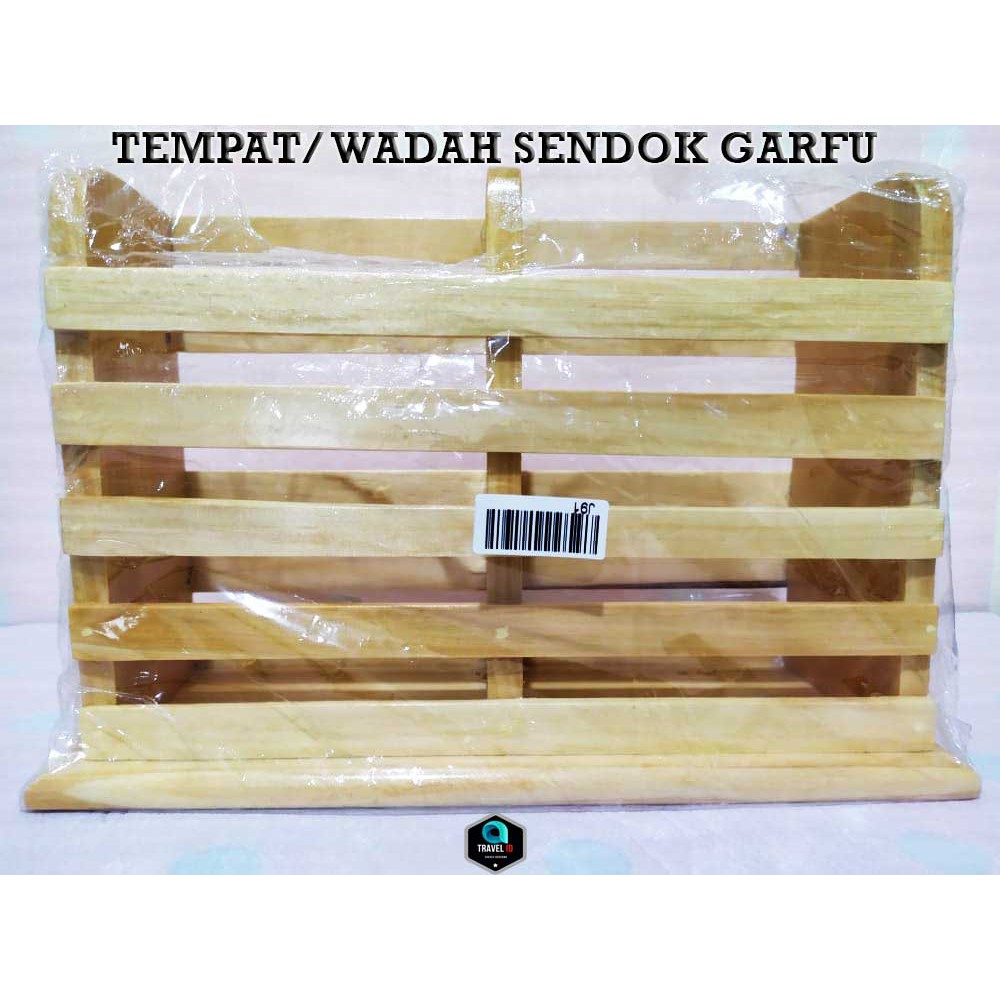 TEMPAT SENDOK GARFU - WADAH SENDOK GARFU - KERAJIANAN TEMPAT/WADAH SENDOK GARFU DARI KAYU FINUS