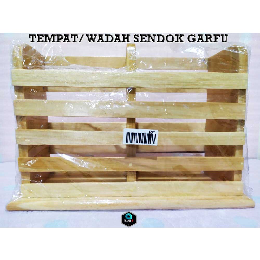 TEMPAT SENDOK GARFU - WADAH SENDOK GARFU - KERAJIANAN TEMPAT/WADAH SENDOK GARFU DARI KAYU FINUS