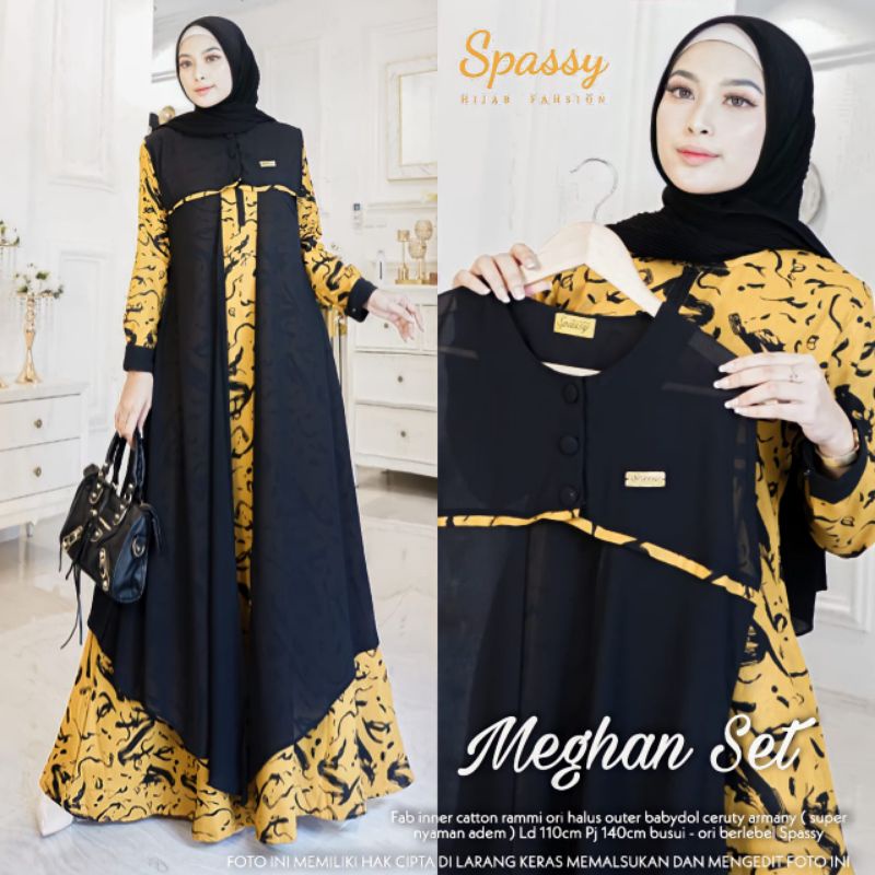 megan set Gamis nilam dress terbaru gamis ori spassy