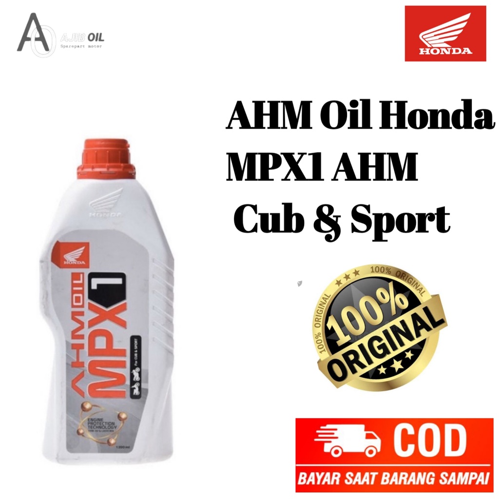 OIL AHM OLI MPX1 1000 ML OLI HONDA MPX 1 1L SAE 10W-30 SL JASO MA ORIGINAL