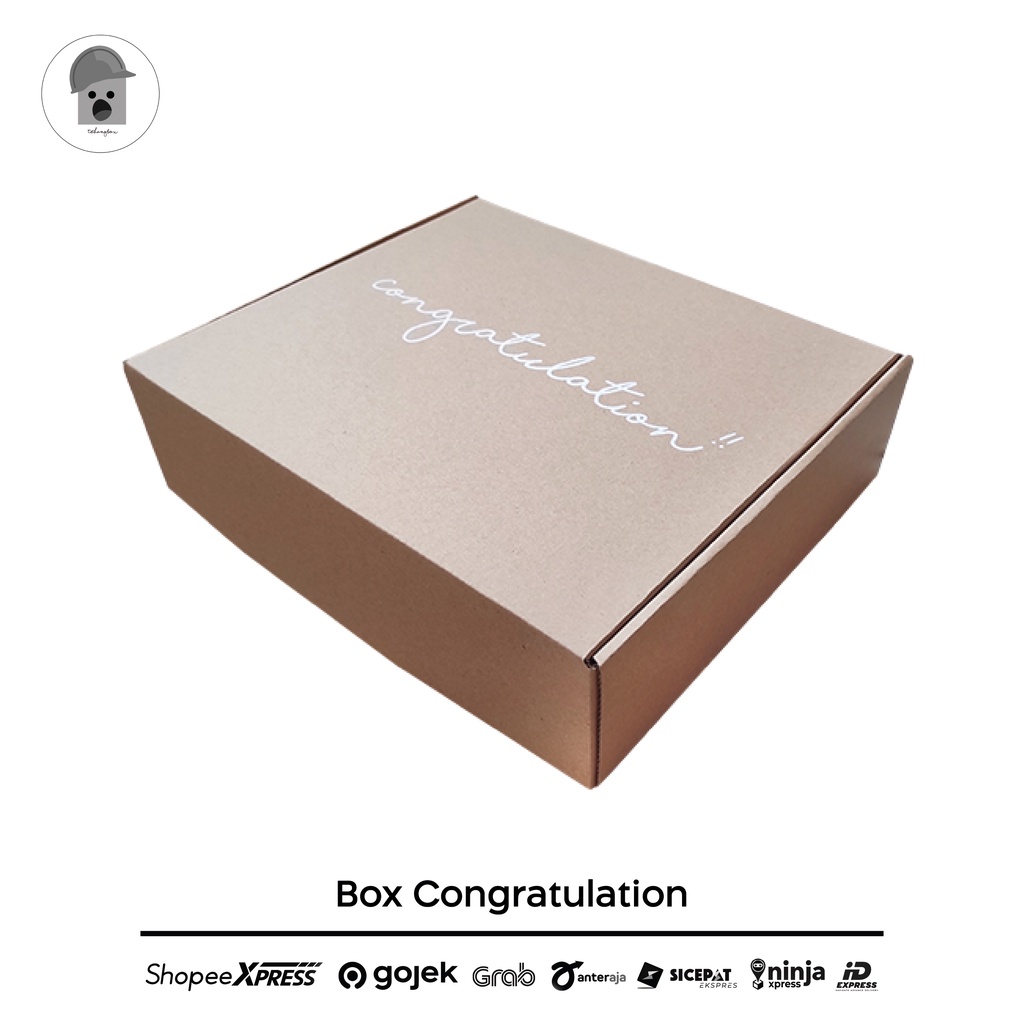 

box congratulation, ucapan selamat kado hadiah ready stock siap kirim ada tulisan putih unik