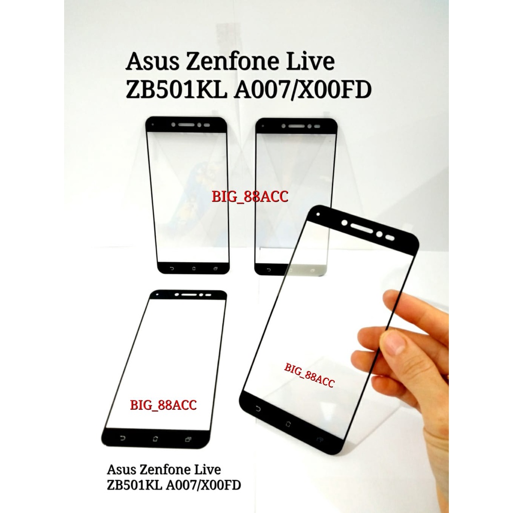 Tempered Glass Full Warna Asus Zenfone Live ZB501KL A007 / X00FD - Anti Gores Kaca Full