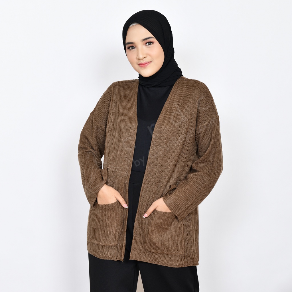 Simple Cardigan Ufa / Loccy / Loocy - CRDC by CiputRajut.com-Dark Olive