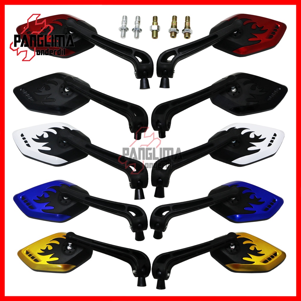 Spion Variasi Untuk Semua Jenis Motor-Universal Beat/Mio/Vario/Tiger/PCX/NMAX/Aerox/Scoopy/Revo/Grand/Jupiter/DLL Sepion-Kaca Kanan Kiri Set Api J002