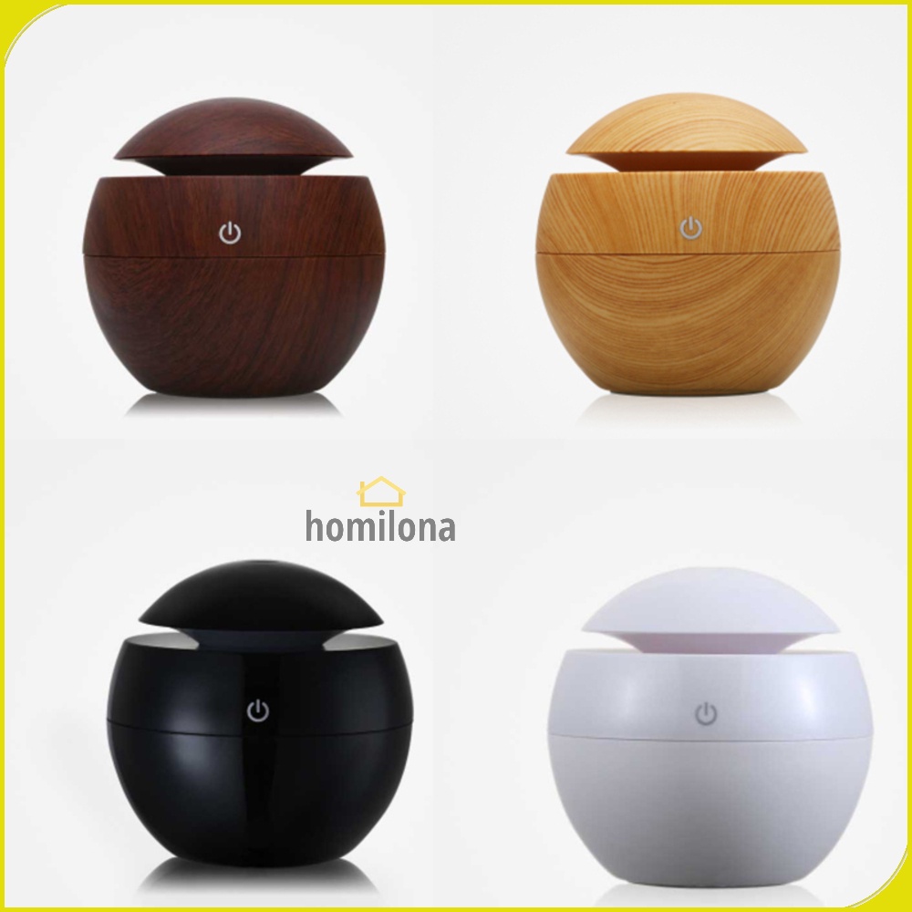 Air Humidifier Ultrasonic Aromatherapy Free Oil Diffuser Minimalist Wood Design - Taffware HUMI Desain Bulat dan Kayu