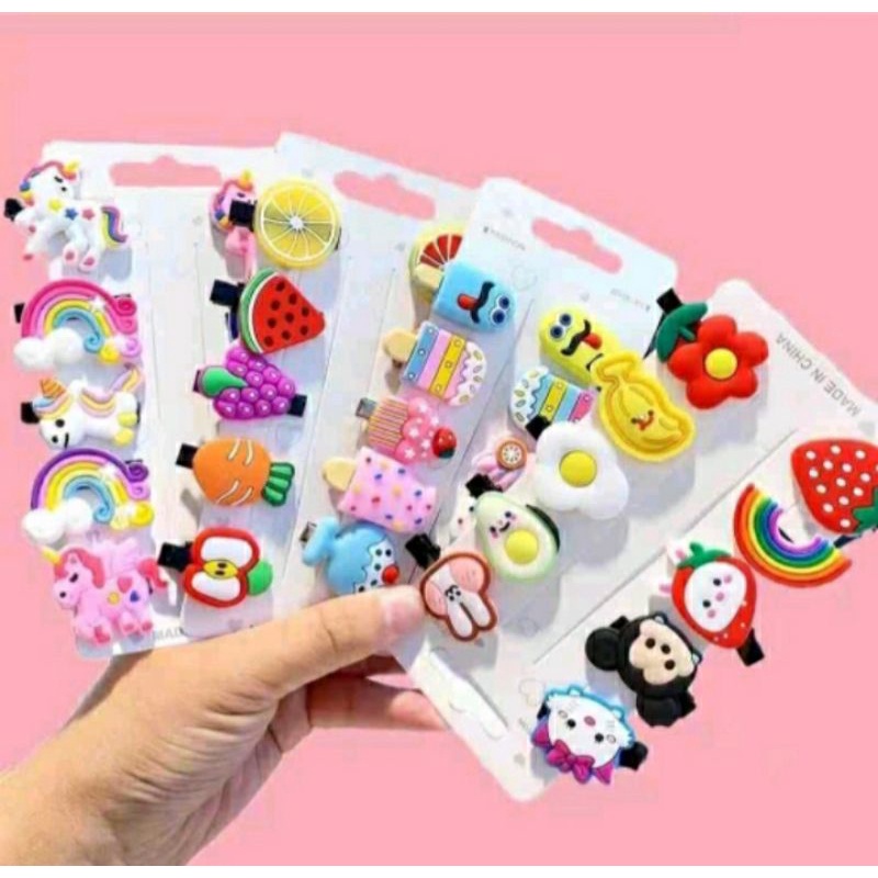 Set Rambut Jepit Import Lucu Unicorn Rainbow, Ice Cream, Princess