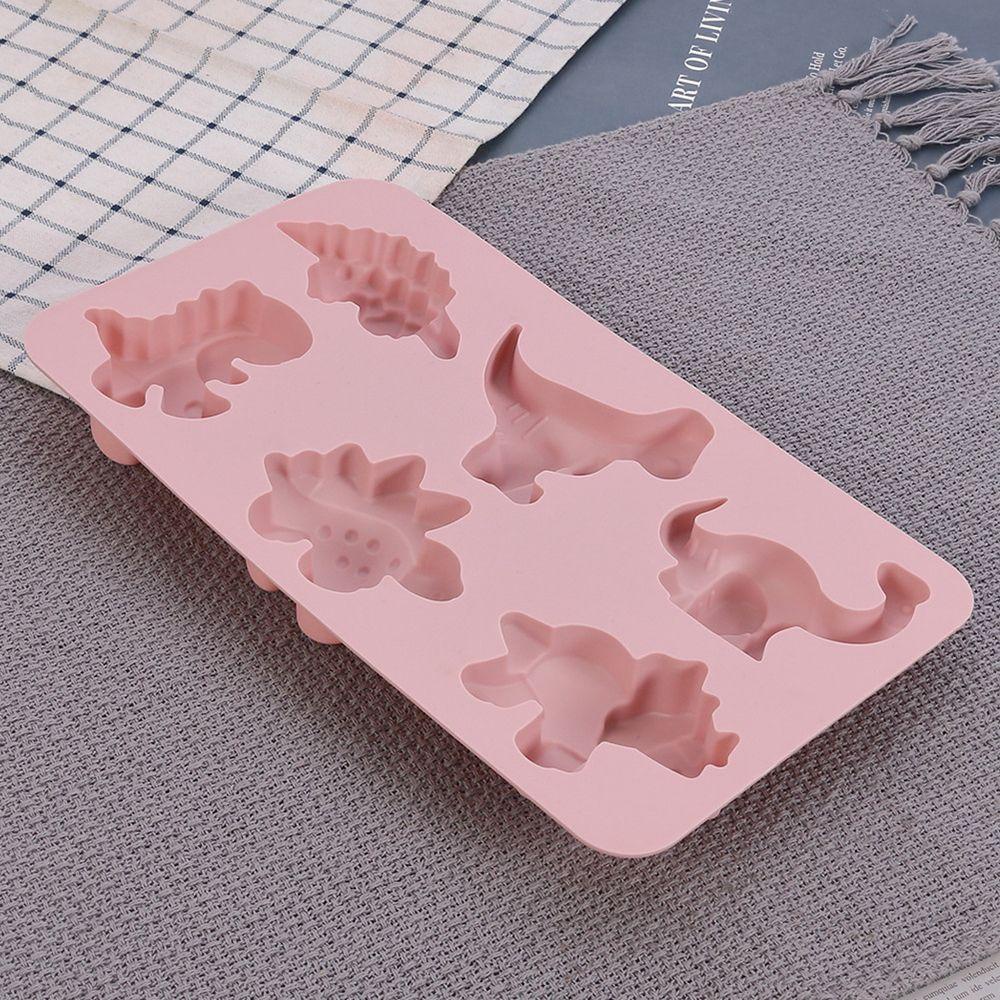 R-flower 1PC Cetakan Coklat Lucu DIY Handmade Perlengkapan Pesta Kartun Dino Tray