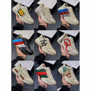 Sepatu Sneakers Casual Model Gucci Vintage untuk Pria / Wanita