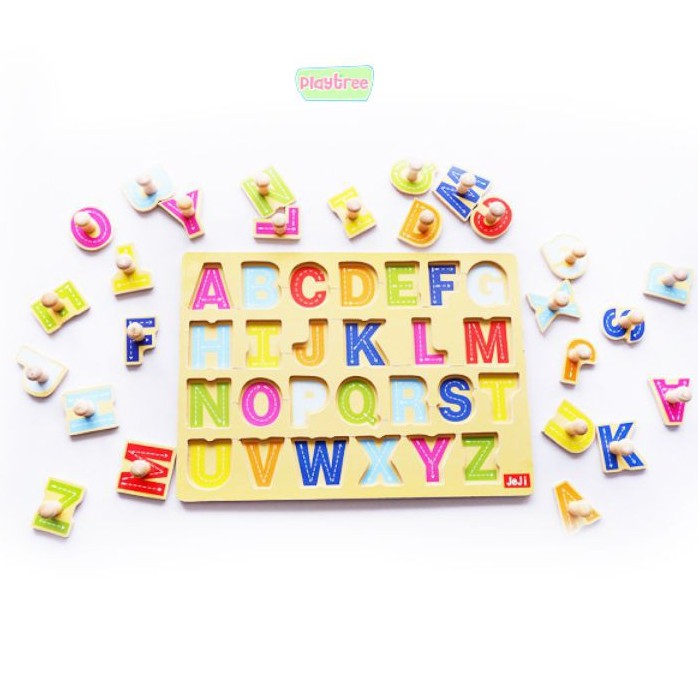 Puzzle Kayu Jumbo Knob Alphabet