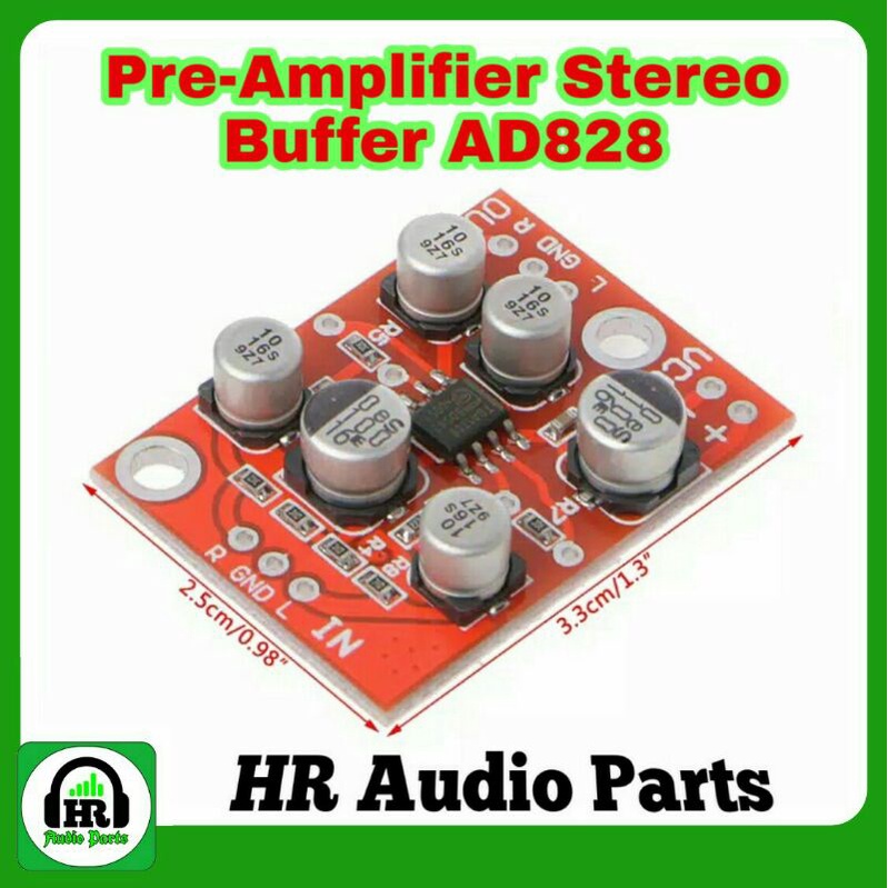 Mini Amplifier Stereo AD828 Hi-Fi Pre-Amplifier Buffer DC 5V -15V