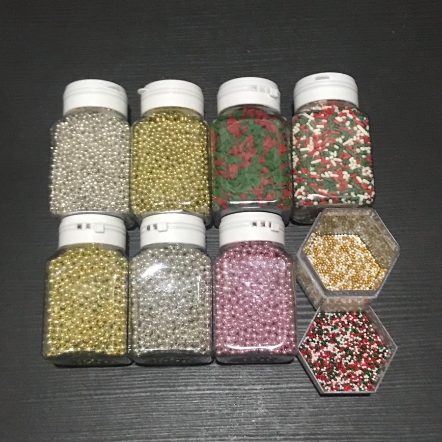 Sprinkle Mutiara Mix Mix 1mm 4mm/ Trimit Meses Stone Xmas Christmas - Tricolour 20gr