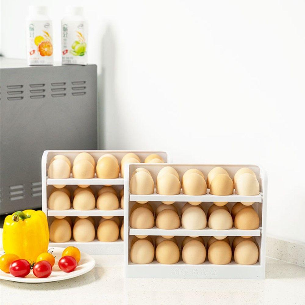 Solighter Egg Storage Box Organizer Dapur Rak Kulkas Organizer