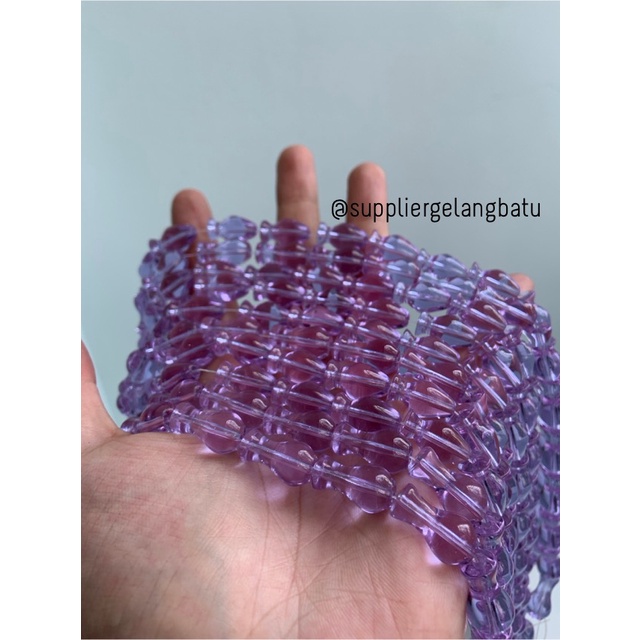 manik ujung kepala tasbih GUCI UNGU QUARTZ aksesori kalung gelang 10mm