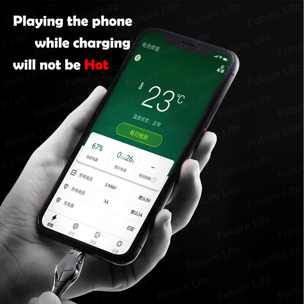 Kabel Data / Charger 3a Fast Charging Dengan Lampu Led Untuk Iphone