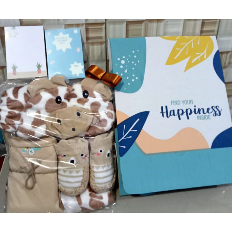 Hampers Bayi Newborn Baby Gift Set Selimut Kado Kelahiran Bayi Laki-laki Perempuan-SelimutCoklatRakitan