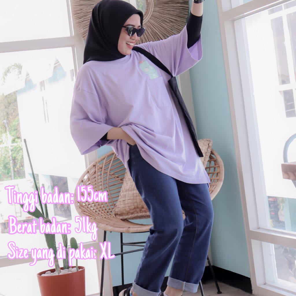 KAOS OVERSIZED POCKET,  OVERSIZED TEE, KAOS OVERSIZED LUCU DINO
