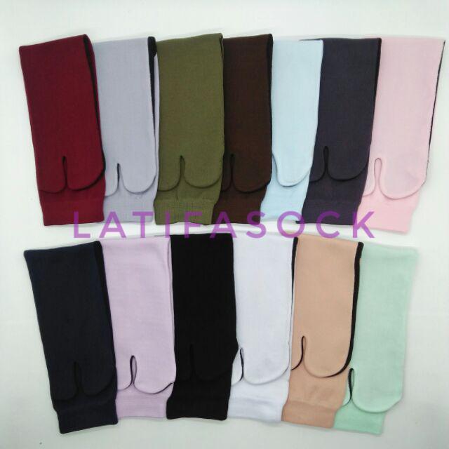 Kaos Kaki Jempol Polos Nilon Telapak Hitam Dewasa [ 1 LUSIN ]-ungu tua