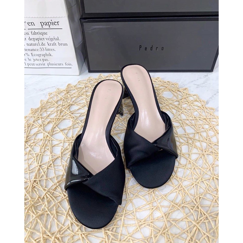 [7.7 Boombastis Sale⚡] - SANDAL WANITA PS036 METALLIC SOFT TWIST MULES SHOES PREMIUM IMPORT