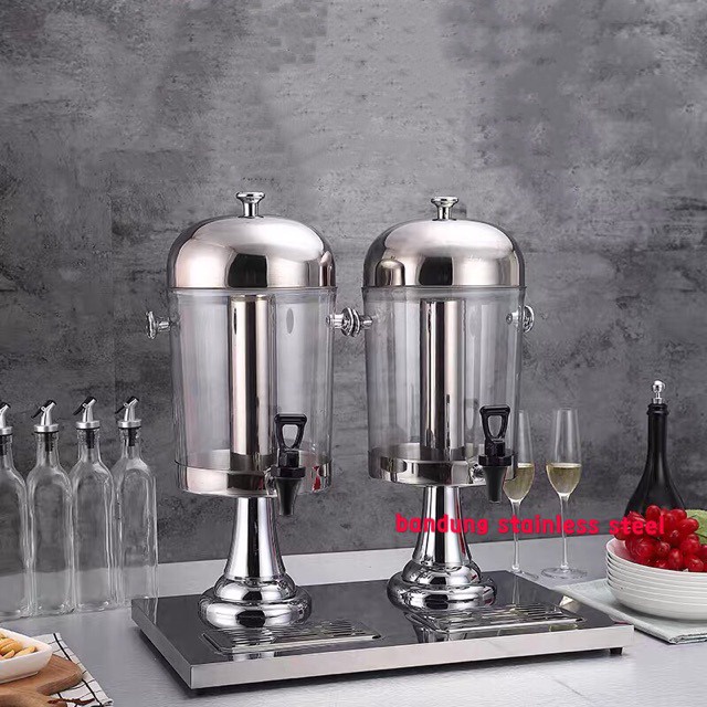 Juice jus dispenser tower double minuman 16L stainless steel