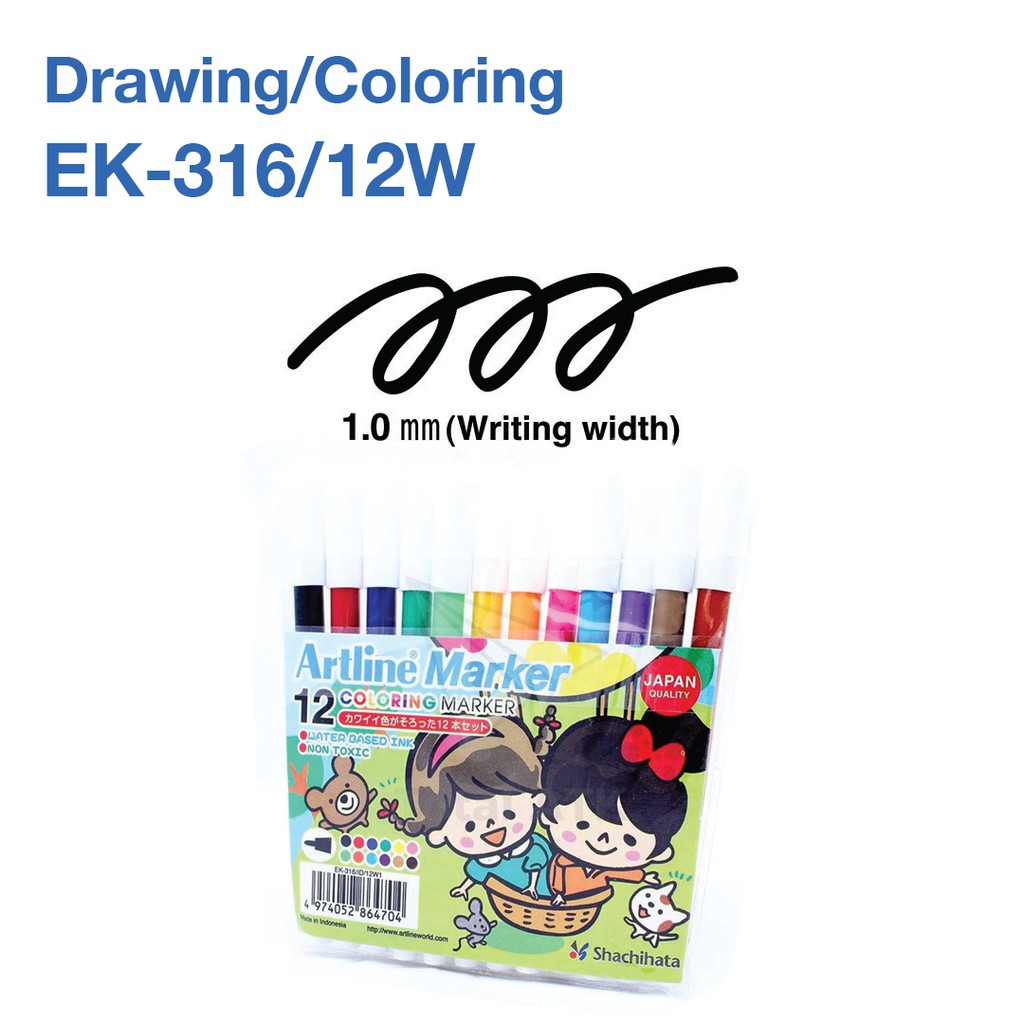 

GROSIR Spidol Mewarnai Artline Set 12 warna EK316 (12 SET)