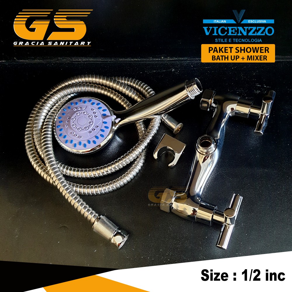 Shower SET Kran Mixer Panas Dingin Baling Vicenzzo KSH925 Bahan Kuningan