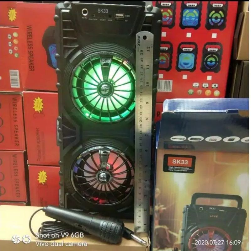 Speaker Bluetooth Karaoke Sk-33 + mic berkable