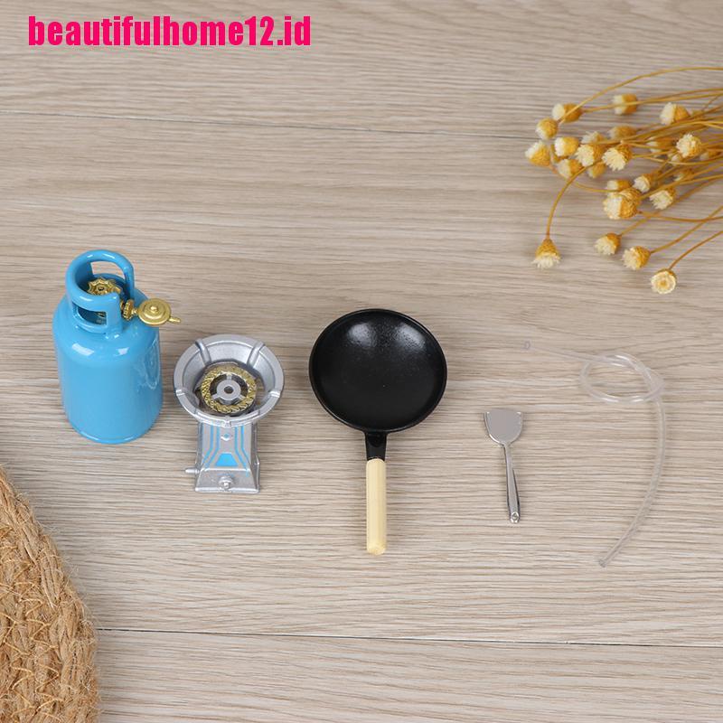 【beautifulhome12.id】Dollhouse Miniature Kitchen 1:12 Toy Kitchen A Gas Tank Set Height 5cm