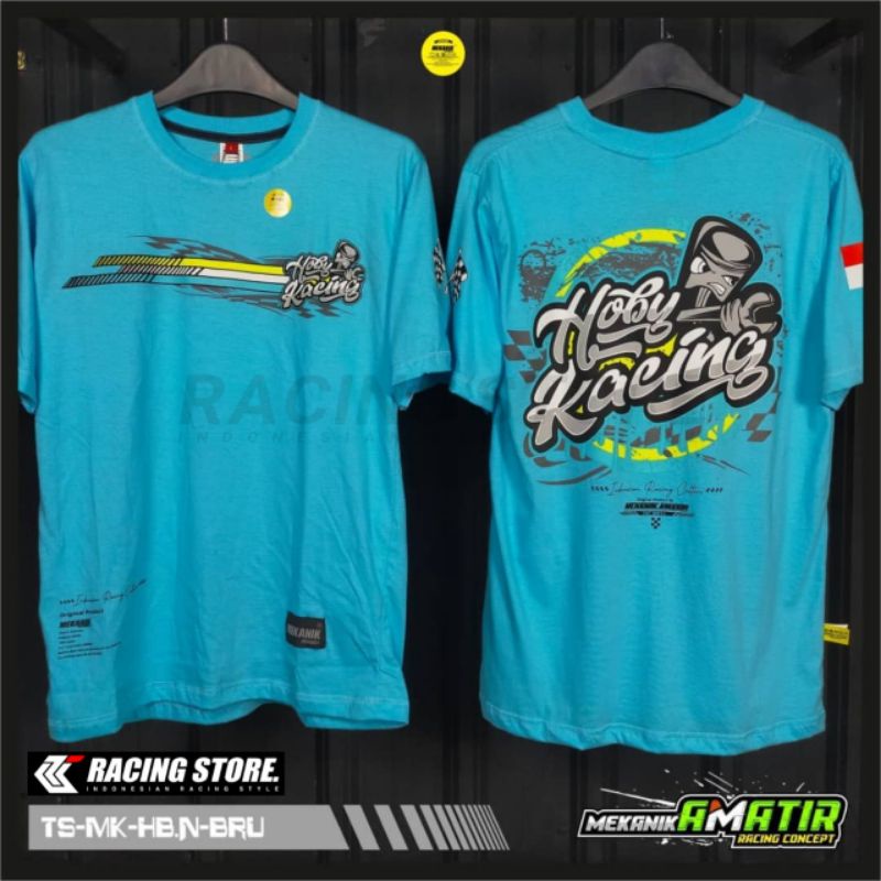 BAJU KAOS DISTRO RACING KAOS DISTRO HOBY RACING TERBARU ORIGINAL MEKANIK AMATIR DISTRO WARNA BIRU FR