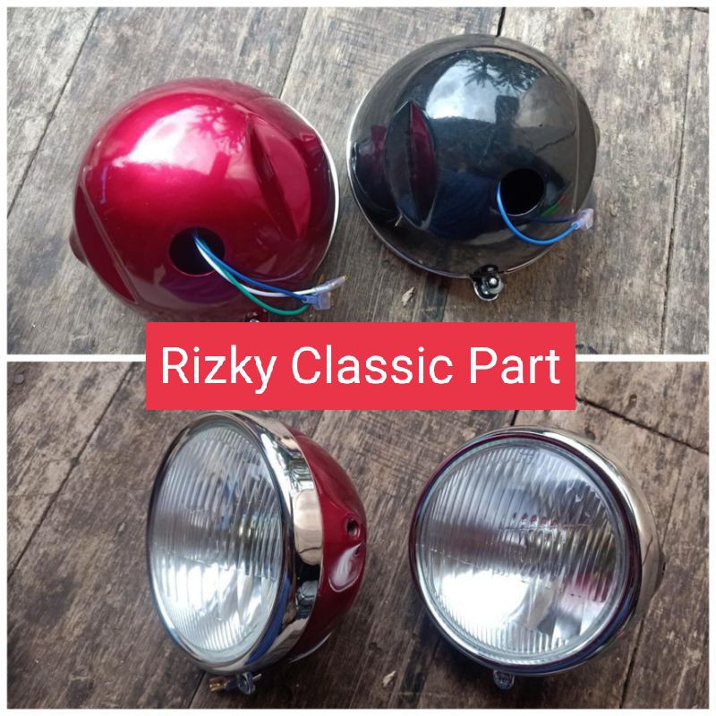 batok dan lampu depan cb100 cb125 merah dan hitam