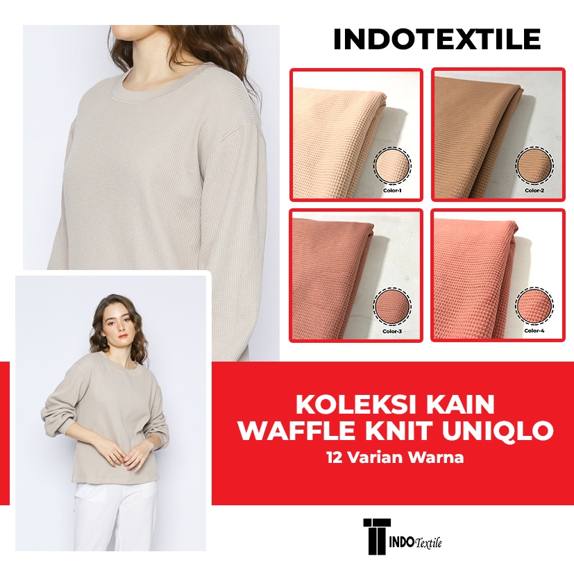 Kain Waffle Knit UNIQLO / Bahan Kain Knit / Knit Waffle / harga per 0.5meter