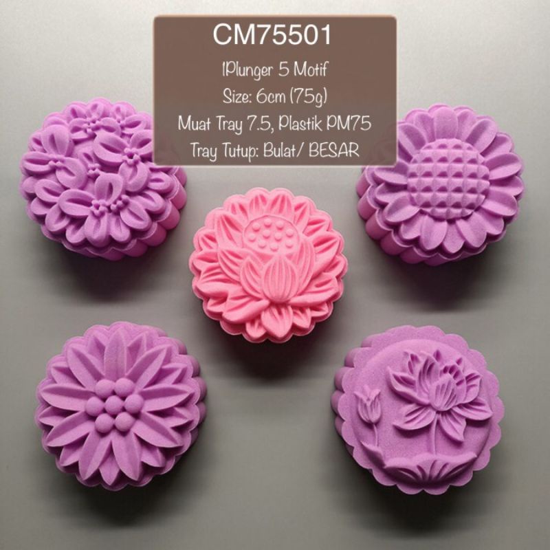 CETAKAN COOKIES / MOONCAKE ISI 5 MOTIF - CM75501