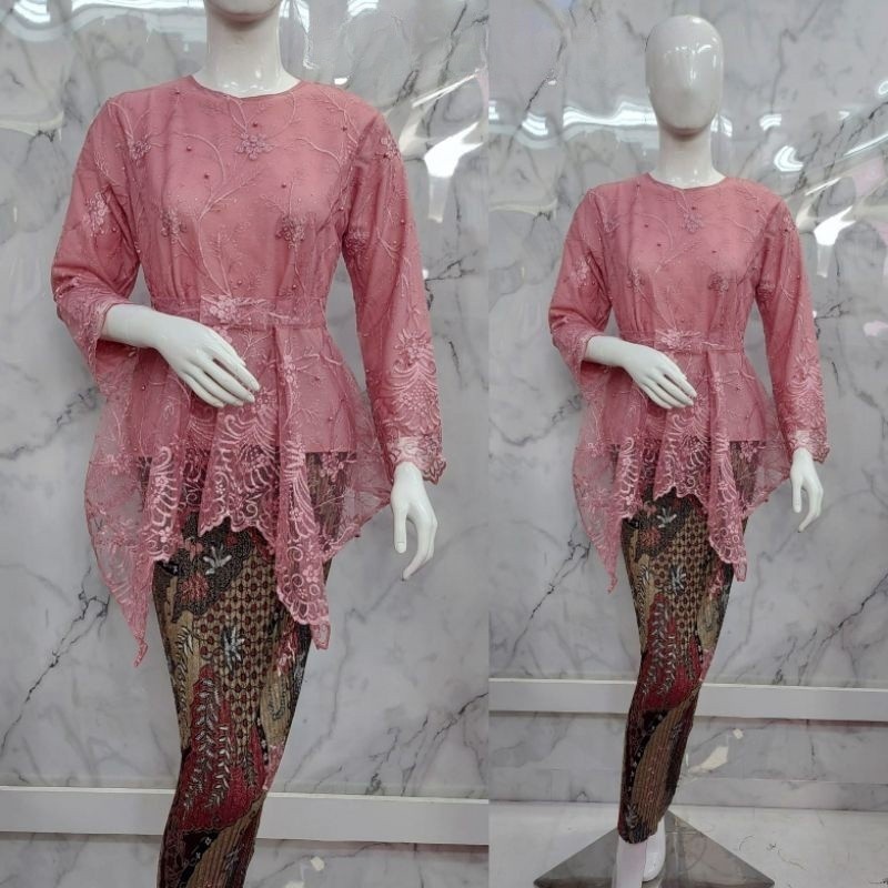 Kebaya modern//kebaya tille pita//setelan kebaya brukat//gomes pita