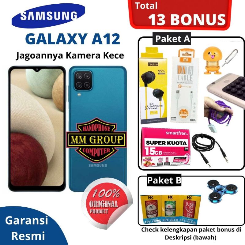 HP SAMSUNG A12 RAM 4/128 DAN 6/128 GARANSI RESMI INDONESIA