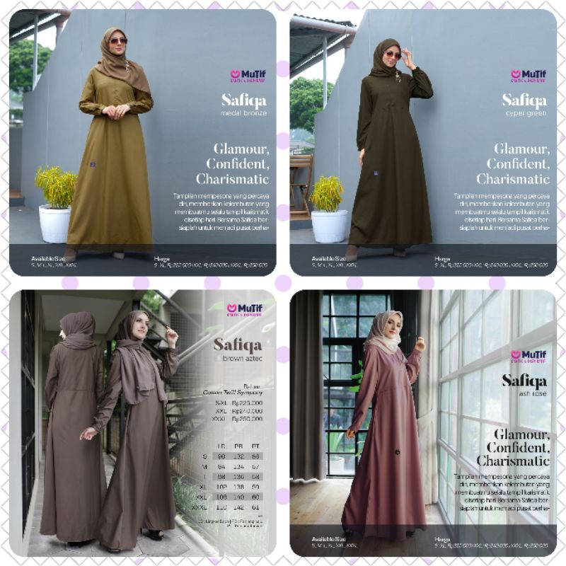 GAMIS MUTIF SAFIQA ASH ROSE SAFIQA MEDAL BRONZE  SAFIQA CYPER GREEN SAFIQA BROWN AZTEC CYPERS GREEN