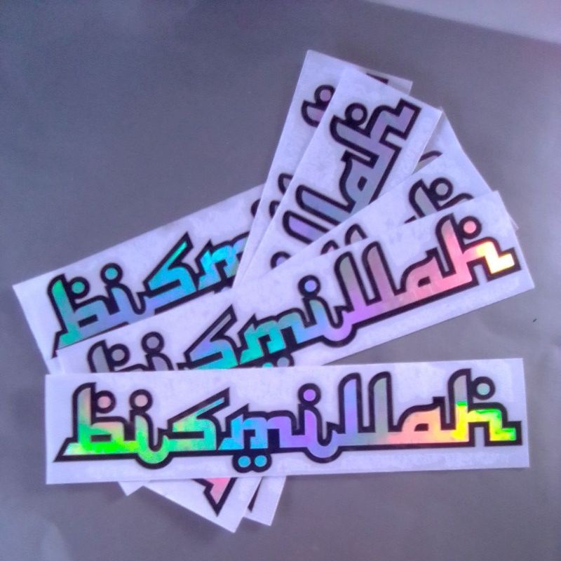 stiker bismillah cutting hologram
