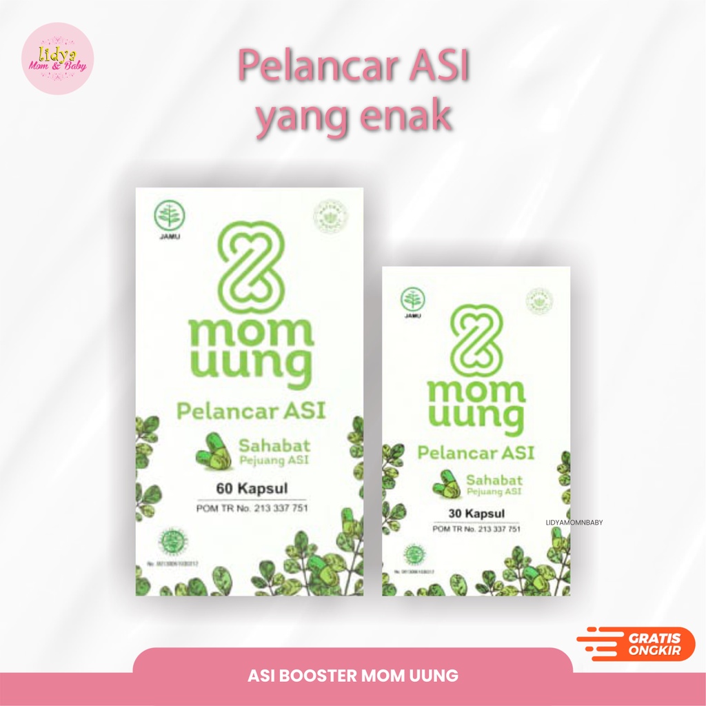 Suplemen Pelancar Asi Booster Mom Uung 60 &amp; 30 Kapsul Untuk Ibu Menyusui Busui Original Halal By Lidya Mom And Baby