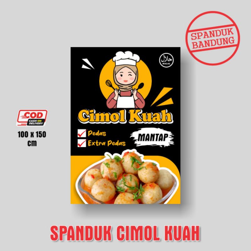 spanduk Cimol kuah, spanduk jualan cimol kuah, spanduk jualan cimol goang