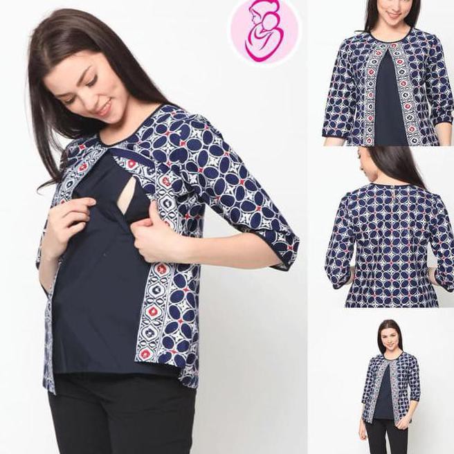 Kualitas Terbaik Baju Batik Wanita Modern Bff Breast Feeding Friendly Bollina T0203 Sesuai Shopee Indonesia